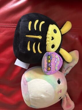 Squishmallows Black & Yellow Skeleton Bug Plush